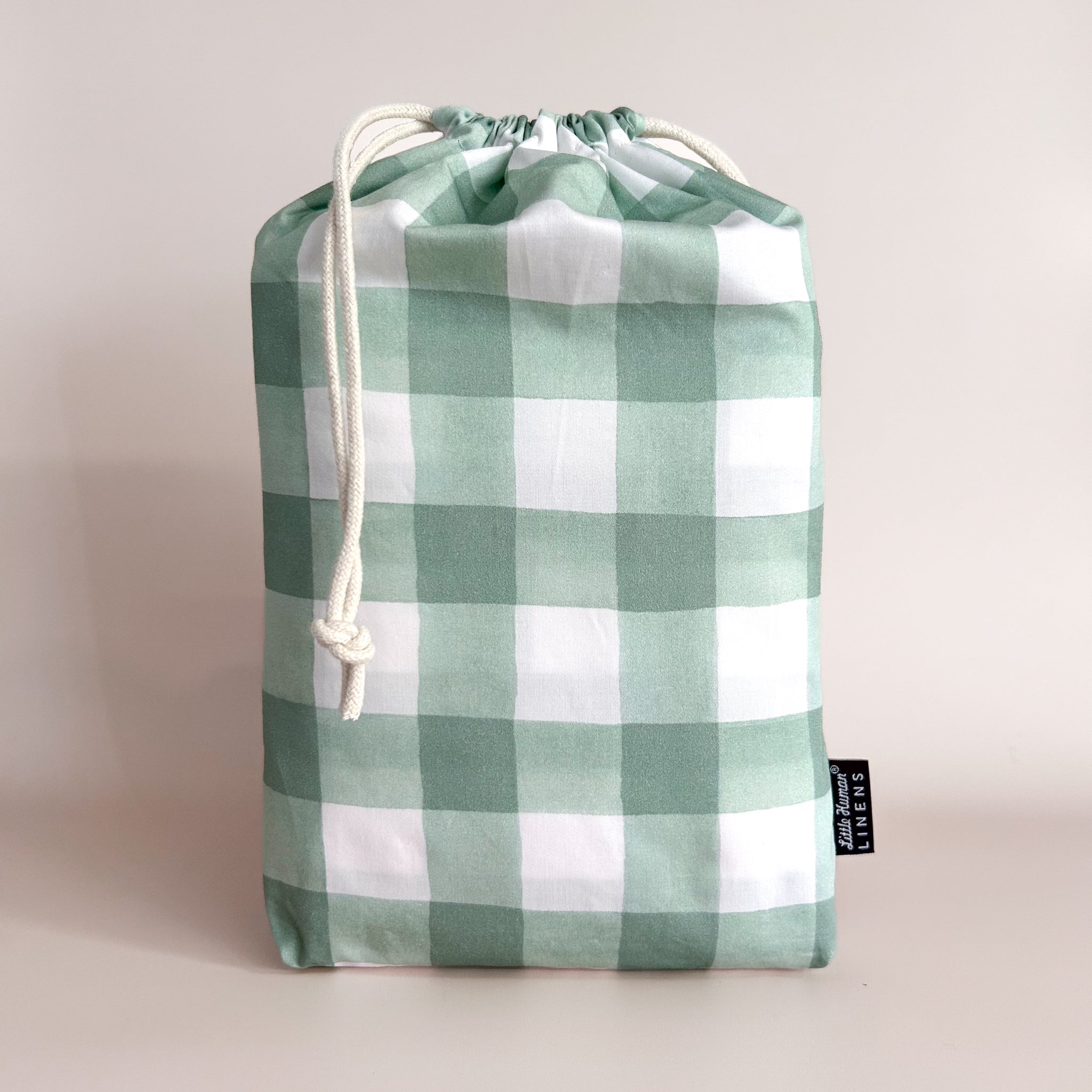 Cot Waterproof Sheet - Green Gingham