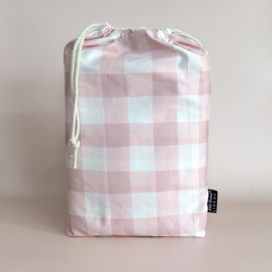 Cot Waterproof Sheet - Pink Gingham