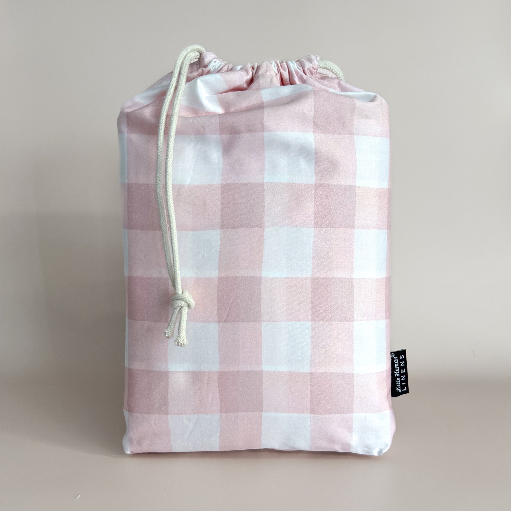 European / Large Cot Waterproof Sheet - Pink Gingham