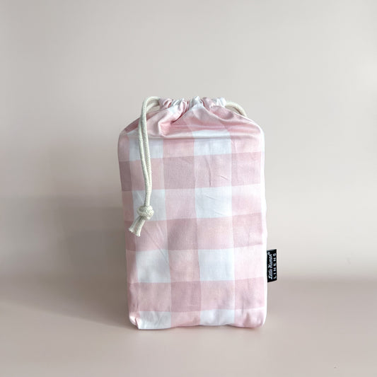 Co-Sleeper Bassinet / Change Pad Waterproof Sheet - Pink Gingham